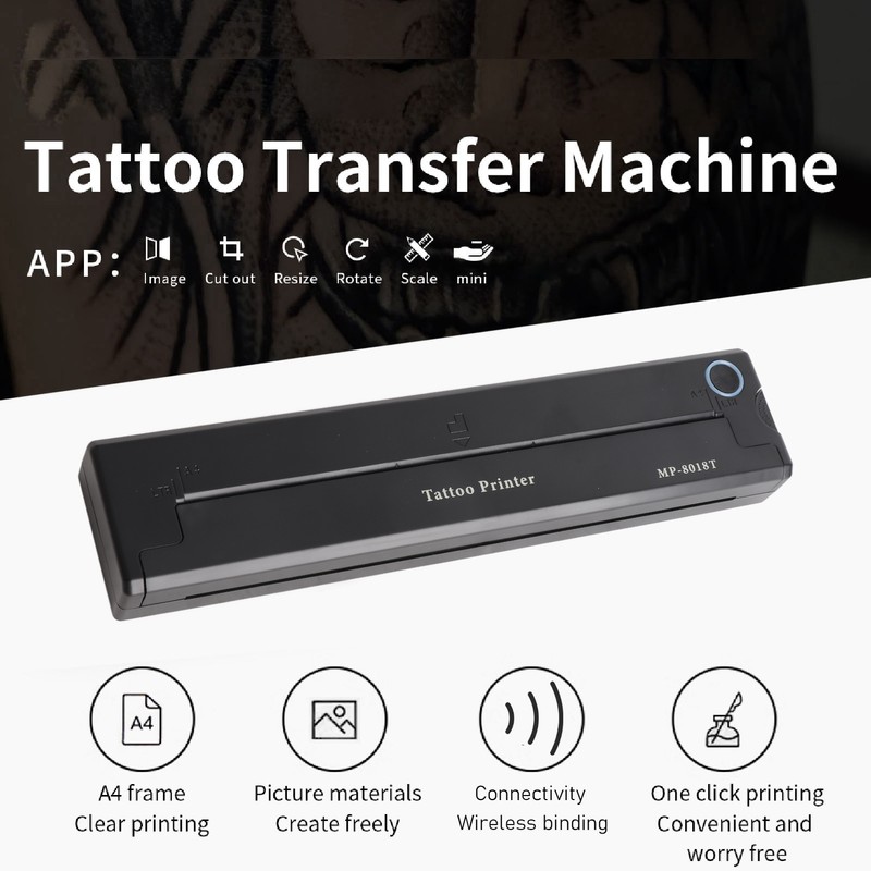 Tattoo Printer Machine Mini 2000mAh Wireless Thermal Tattoo Stencil Printer