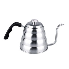 Cafetera con Termómetro de Acero Inoxidable 304 Vierte Sobre Café Tetera de Cuello de Cisne Tetera para Fiesta de Inicio de Goteo a Mano(1.2L)