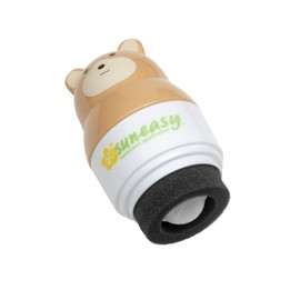 Sun-Easy Sunscreen Applicator, Refillable Roll-On with Sponge for Kids and Babies, Fun, Fast and Mess-Free application, Holds 100 ml, Bear/Pink Cap