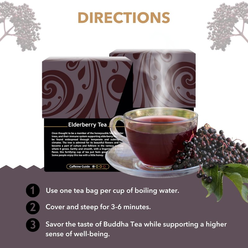 Buddha Teas - Organic Elderberry - Herbal Tea - For