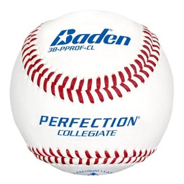 Baden Perfection Collegiate Flat Seam Game Baseballs | 3B-PPROF-CL Model, Premium Leather, for College-Level Play, One Dozen