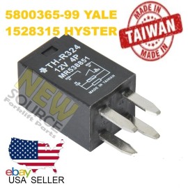 Taiwan 580036599 YALE 1528315 HYSTER AUXILIARY RELAY 12 VOLTS  4 SMALL PINS  RE038