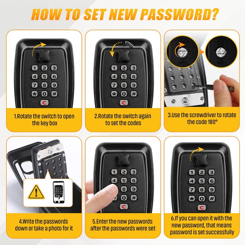 MEETOZ Lock Key Safe Wall Mounted, Waterproof Police Approved Lockbox,