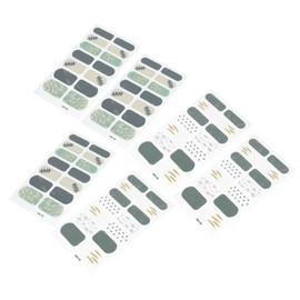 Baluue 4 Sheets Women Nail Stickers Daily Nail Decals for Party/Wedding Decorations Water Resistant Patches Gorgeous Designs