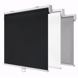 SHADEMOON Cordless Blackout Window Roller Shades, Pull Down Spring System Indoor Blinds, Room Darkening Waterproof UV Blocking Thermal Insulated Fabric for Home Office (Black, Width 15", Height 72")