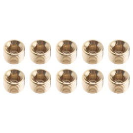eMagTech Brass Blanking Plugs, Hexagon Socket, Pipe Fitting, Head Cap, Closure, Hose Adapter, 1/8 Male Thread, Pack of 10