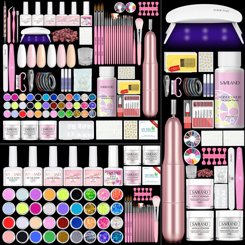 SAVILAND Acrylic Nail Kit with Drill: Professional Nails Kit Acrylic