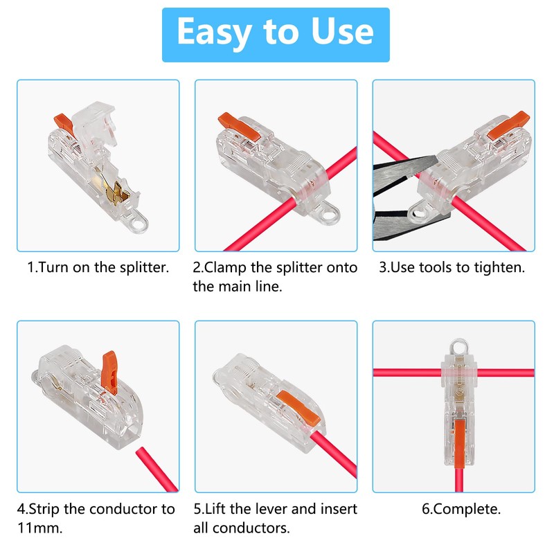 10PCS T Tap Wire Connectors, Solderless Quick Splice Wire Connectors