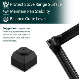 W11550692 Grate Rubber Feet Stove Replacement Parts for Whirlpool Gas Range Stove Foot Feet Kitchenaid Jennair Maytag JGCP436HM00 JGCP436HL00 Burner Cooktop Grates Rubber Bumpers Pads Kit 4 Pcs