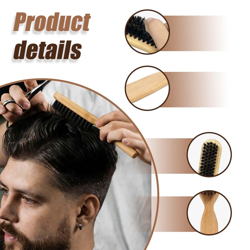 5Pcs Beard Brush for Men, Slick Back Hair Brush Beard