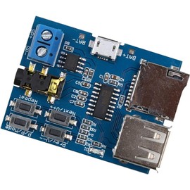 AYMBH MP3 Decoder Board with Lossless Audio, Onboard 2W Power Amplifier, TF Card & USB Support, Auto Playback, Compact MP3 Player Module for DIY Audio Projects
