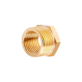 NICOLEKAY Brass Pipe Fitting Reducer Hex Bushing 1/2 NPT Male x 1/8 NPT Female Adapter(Pack of 2)