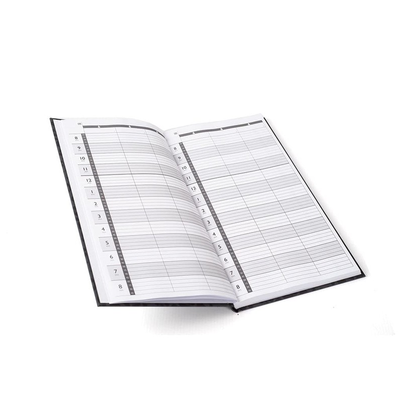 Agenda Appointment Book 3 Column Assistant Black Leopard