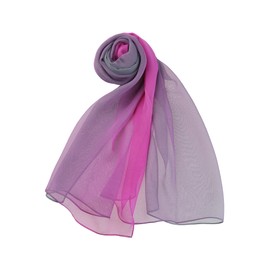 sourcing map Lang Chiffon Leicht Gradient Farbe Schal Frühling Sommer Weich für Frauen Fuchsia Grau 63"x19.6"