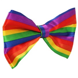 com-four® 2 x Clown Bow Tie Rainbow - Colourful Striped Bow in Rainbow Look - Costume Accessory - Colourful Neck Bow in One Size (2 x Bow Tie Rainbow)