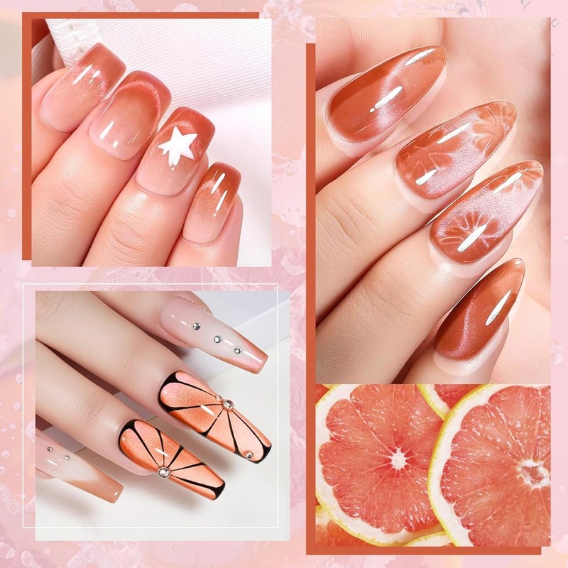 CHERIMOYA Kit de 6 Esmalte Ojo de Gato para Uñas