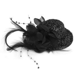 Baoxinjp Headdress European Flower 3D Hair Ornament, Lightweight, Women's, European Style, Hat, Daughter, Hair Accessories, Girls, Costume, Party, Cosplay, Events, Cocktail Hat, Stage, Black