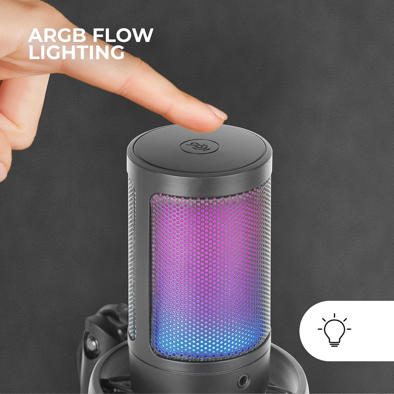 Mars Gaming MMIC-SE, Micrófono de Estudio Profesional ARGB, Ultra Alta