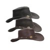 WALKER AND HAWKES - Leather Cowhide Outback Cowboy Conchos Hat