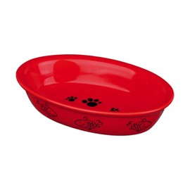 Trixie Cat bowl, oval, ceramic ( Assorted Color)