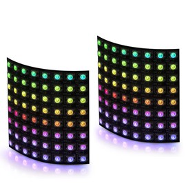 BTF-LIGHTING 2 Pack WS2812B ECO RGB Alloy Wire 5050SMD Individual Addressable 8X8 256 Pixel LED Matrix Panel Flexible FPCB Full Color Work with WLED,SP802E Controller Image Video Text Display DC5V
