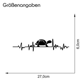 Finest Folia Aufkleber Herzschlag Tiere Breite 27cm Lifeline Heartbeat Deko Sticker Selbstklebend für Auto Kühlschrank Laptop Autoaufkleber K150 (Hologramm, 23 Schildkröte)