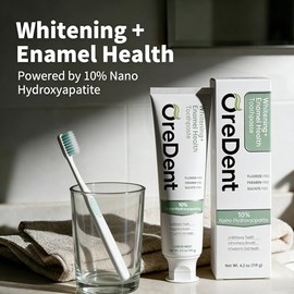 Fluoride Free 10% Nano Hydroxyapatite Whitening + Enamel Health Toothpaste, Remineralizing, Sensitivity Relief, Xylitol, SLS Free, Lemon Mint Flavor f