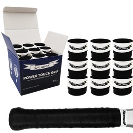 G-Lueck Set of 27 Tennis Premium Overgrip Power Touch with Perforation - High Grip, Long Durability - 0.60 mm Thickness | Grip Tape for Padel, Squash, Badminton Racket | Perforated (Black)