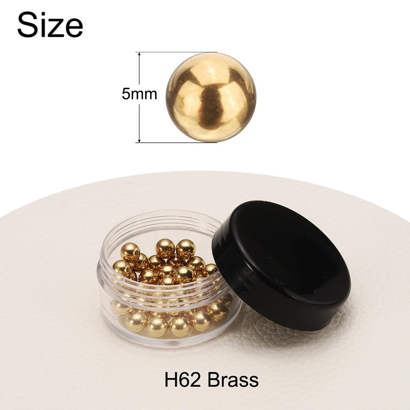 sourcing map 50 Pcs 5 mm Bearing Balls H62 Brass