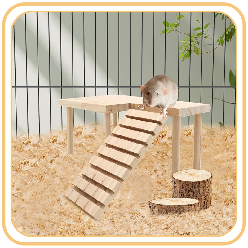 Hamster Platform, Funny Wooden Hamsters Shelf Hamster Cage Platform Suitable