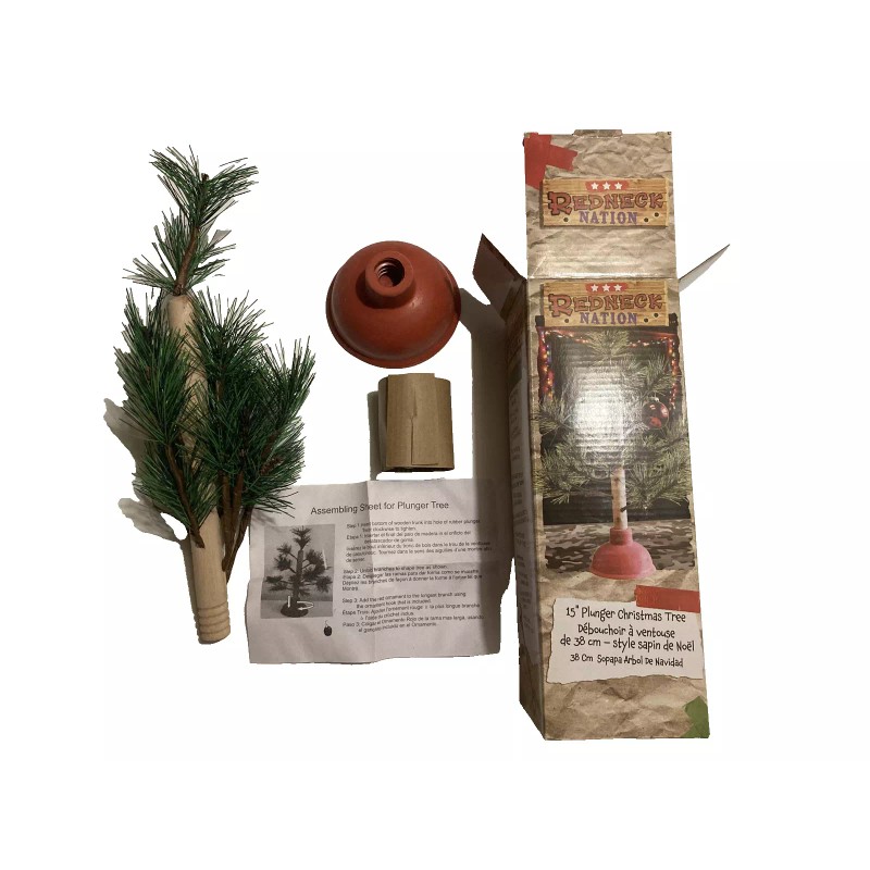 Redneck Nation 15” Humorous Novelty Plunger Holiday Christmas Tree Gift