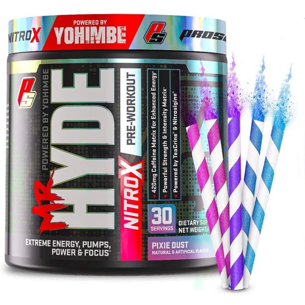 ProSupps® Mr. Hyde® NitroX Pre-Workout Powder Energy Drink - Intense Sustained Energy, Pumps & Focus with Beta Alanine, Creatine & Nitrosigine, (30 Servings, Pixie Dust)