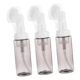 WOONEKY 3pcs Travel Foaming Shampoo Dispenser with Brush Head Transparent Foam Bottle for Hand Soap Face Cleanser Wash Lightweight and Portable Container for Home and Travel