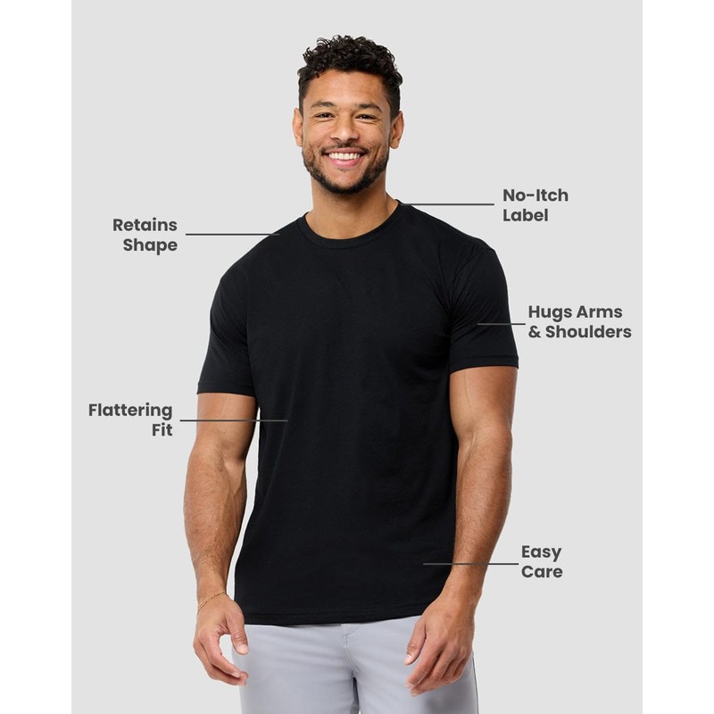 INTO THE AM Men's Plain Basic Tees - Fitted Essential