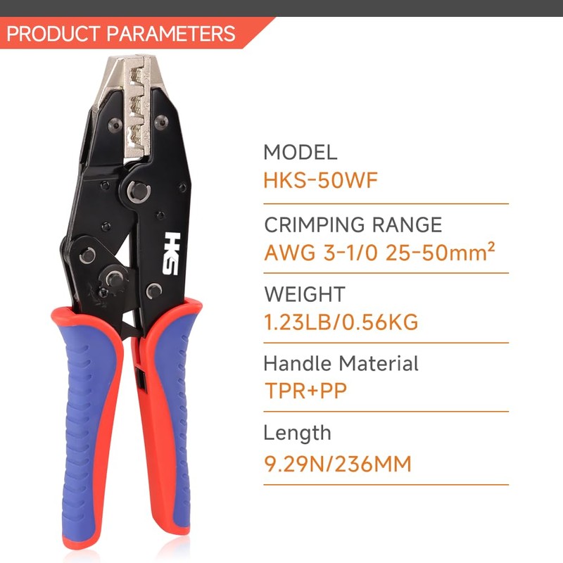 HKS Crimping Tool for Sleeves Ferrule Terminals & Pin Cord