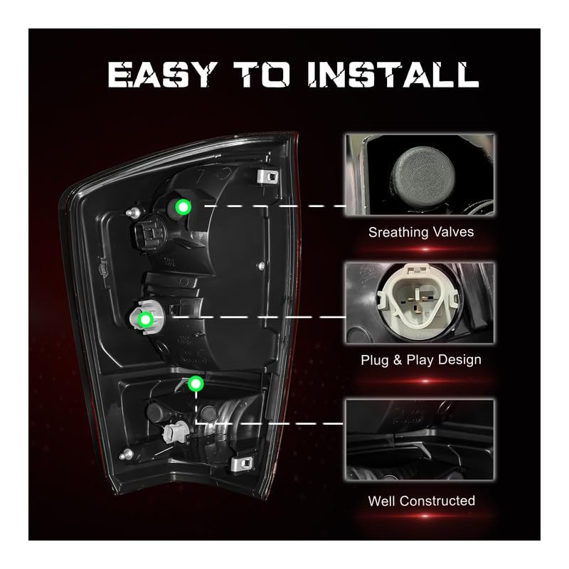 SINYATO INDUST Tail Light Housing for 2016-2023 Toyota Tacoma, Driver
