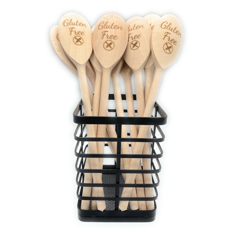 Gluten Free Engraved Wooden Spoon 12 Inch for Coeliac, Celiac