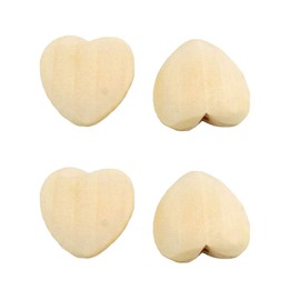 20pcs Natural 20mm Unfinished Wood Hearts Beads with Holes Eco-Friendly Wooden Handing Materials DIY Beading Craft Accessories (Heart Beads 20pcs)