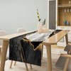Marble Texture Table Runner Black Gold White Kitchen Dinner Runner