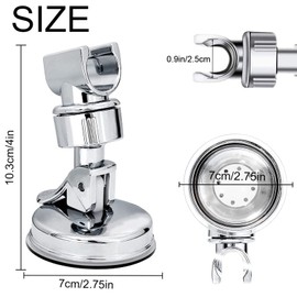 Pack of 2 Shower Head Holder, Suction Cup, Adjustable Shower Head Holder with Suction Cup, Adjustable Shower Holder, 360° Rotating Shower Shelf, Shower Head Holder, No Drilling, Suitable for Hotel