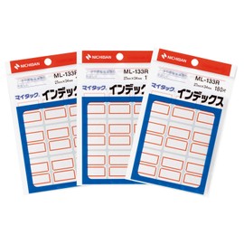 Nichiban ML133R-3P Maitack Index, 3 Pieces, Large, 1.1 x 1.3 inches (27 x 34 mm), Red