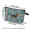 YULUENZE Blue Dachshund Paw Makeup Bag Cute Small Organizer Bag