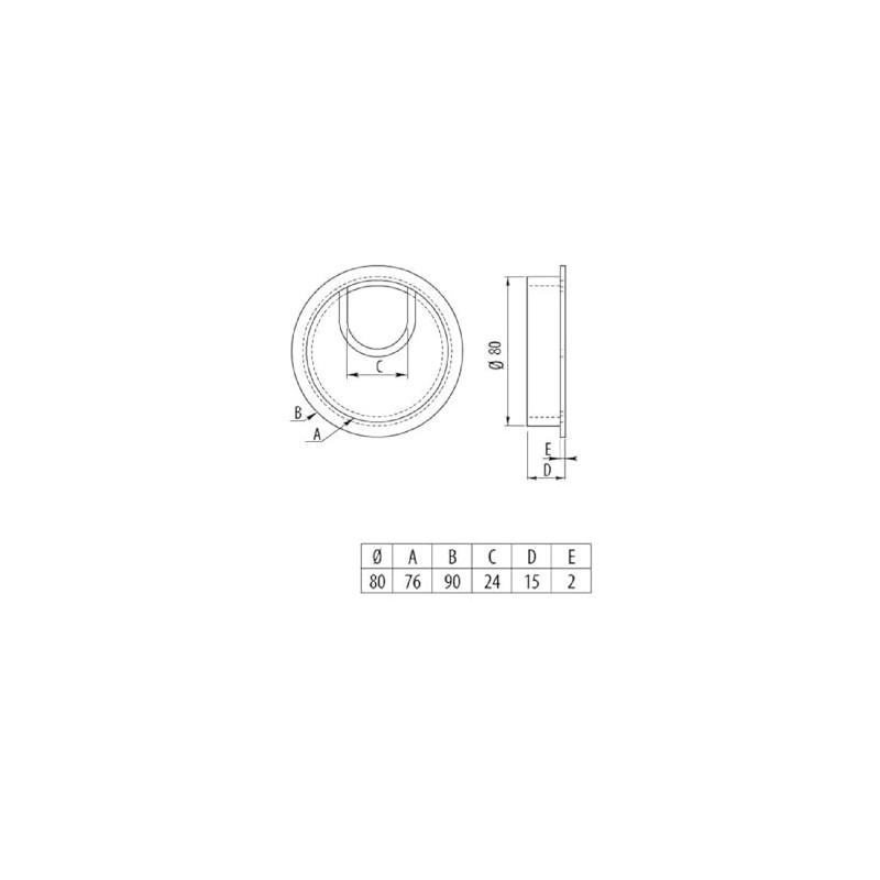 80MM METAL DESK CABLE TIDY OUTLET GROMMET INSERT (Brushed Steel)