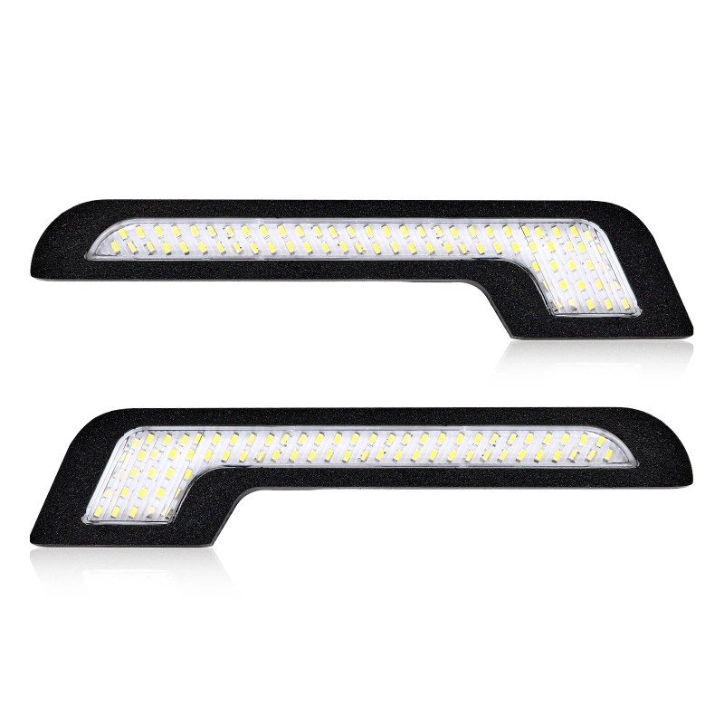AUTOXBERT 2x Daytime Running Light LED White Light L-Shape Strip