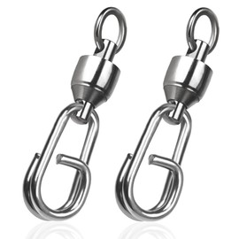 9KM DWLIFE Ball Bearing Fishing Swivels with Split Rings 25Pcs High Strength Snap Swivels Quick Connector Fishing Tackle for Saltwater (Size 7#)