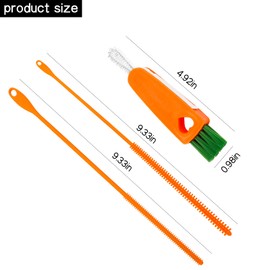 6 Pack Reusable Silicone Straw Brush, 9.45 Inches Extra Long Straw Cleaner and Tumbler Lid Brush, 6mm & 8mm Straw Detail Cleaning Brush Straw Cleaning Tool for Bottle Caps, Straws, Pipe, Tubes