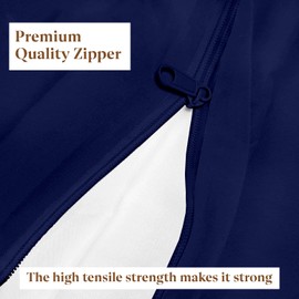 Twin Size Zipper Fitted Sheet 6 Inch Deep Pocket - 1 Piece Zipper Fitted Sheet Only - 1000 Series Microfiber Zipper Fitted Sheet - Hotel Quality Brushed Microfiber Bottom Sheet, Navy Blue