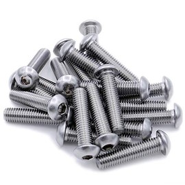 M5 (5mm x 10mm) Hex Socket Button Machine Screw (Bolt) - Stainless Steel (A2) (Pack of 20)