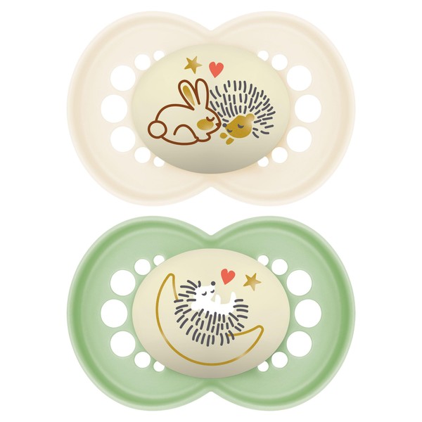 MAM Original Night Dummy Set of 2, Rubber with Dummy