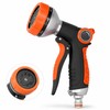 High Pressure Garden Hose Nozzle for Watering – 8-Pattern Metal